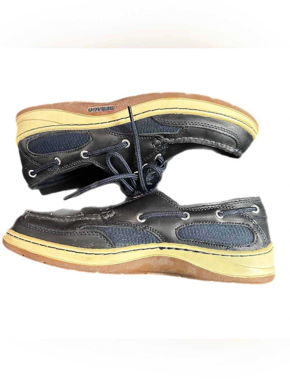 Sebago Men’s Leather Navy Lace-Up Deck Boat Casual Shoes Size US 8
